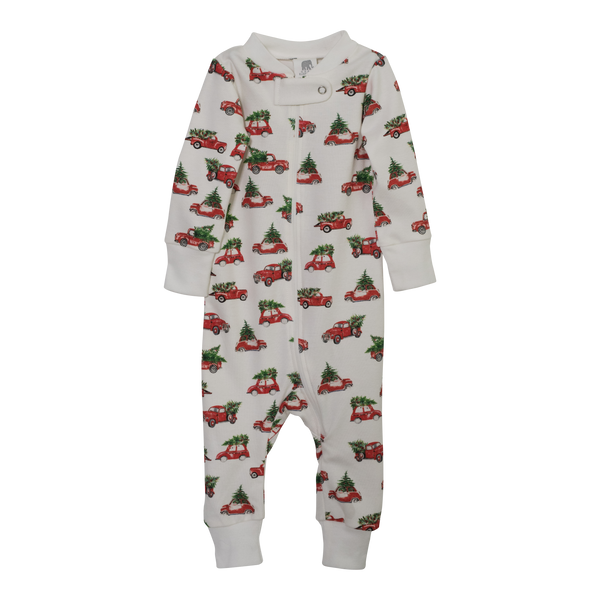 Holiday Tree Full Zip Footless Pajamas