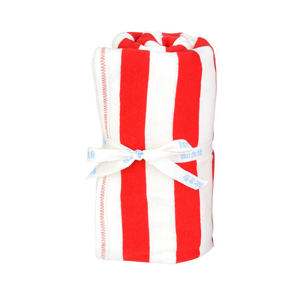 Under the Nile Organic Receiving Blanket - Red and White Stripe