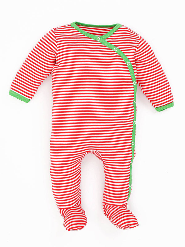 Candy Cane Holiday Stripe Footie